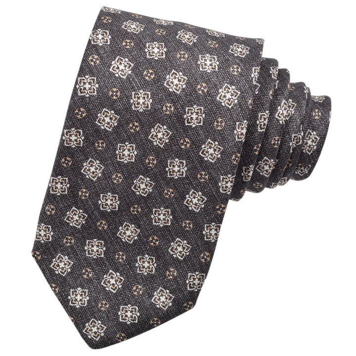 Italian Silk Printed Panama Medallion Necktie