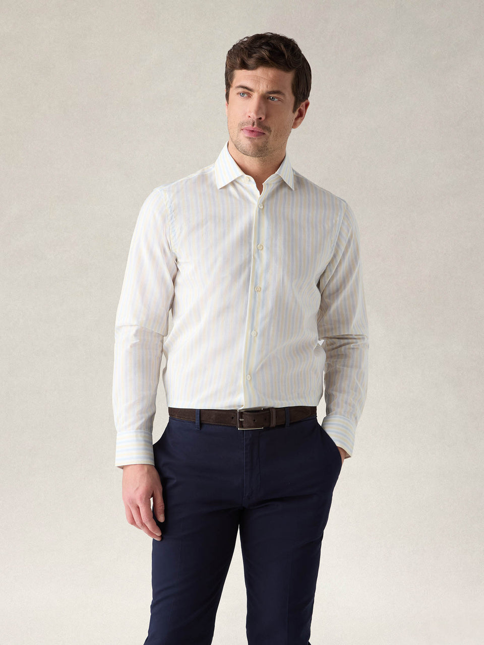 Reynolds Multi Stripe Cotton-Linen Shirt