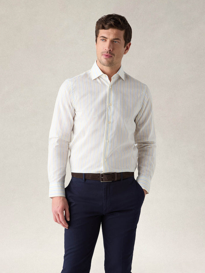 Reynolds Multi Stripe Cotton-Linen Shirt