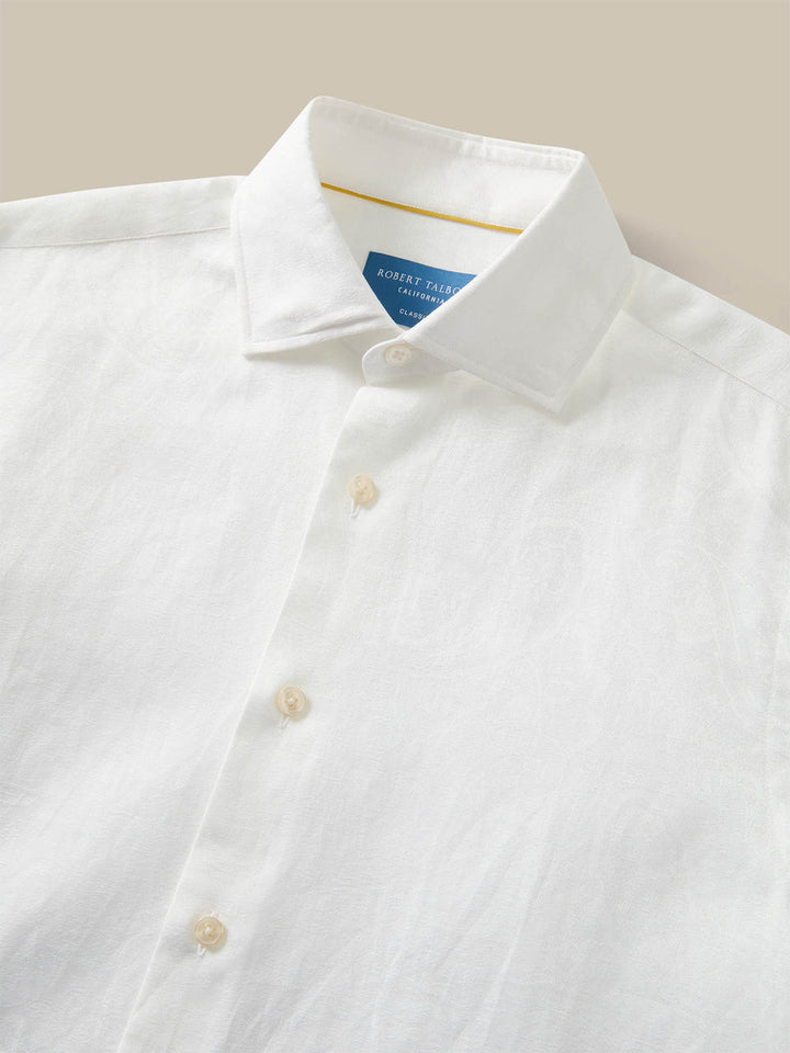 Reynolds Paisley Jacquard Cotton-Linen Shirt