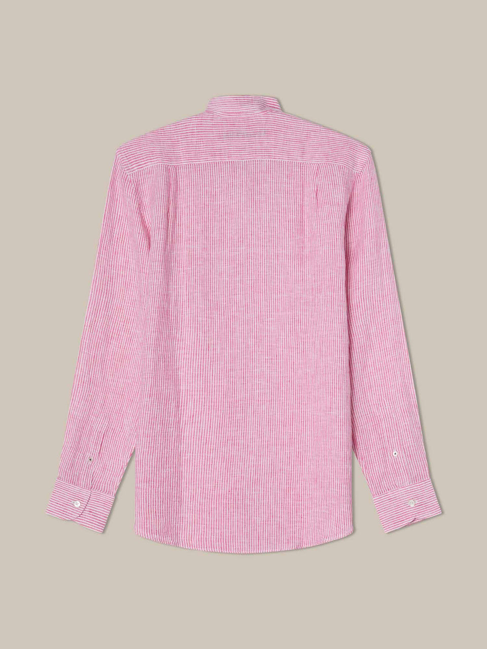 Morgan Medium Stripe Linen Shirt Aqua