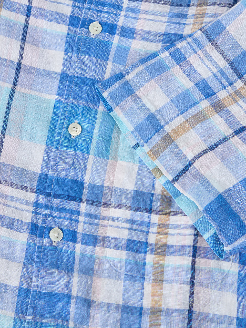 Morgan Plaid Linen Short Sleeve Sport Shirt