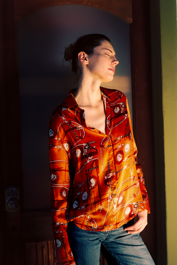 The Daria French Cuff Silk Blouse Monserrat