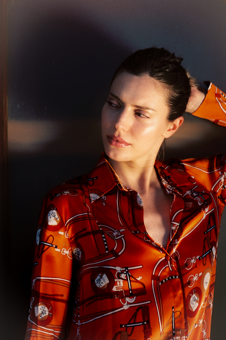 The Daria French Cuff Silk Blouse Monserrat