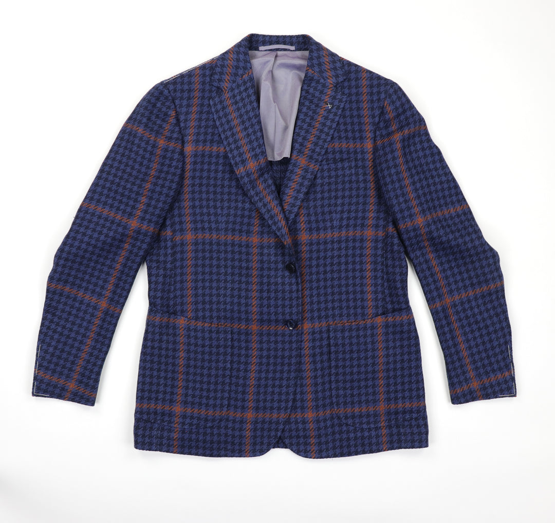 Vincenzo Sportcoat in Blue Houndstooth Windowpane