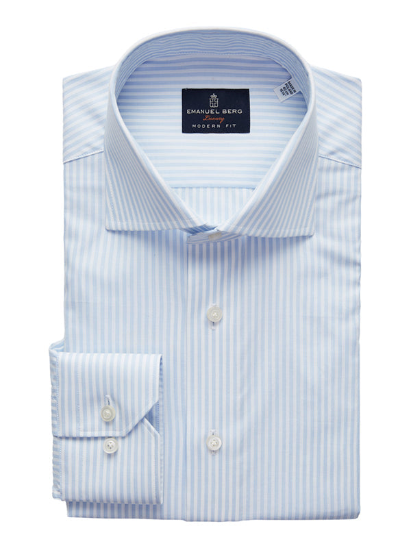 SF19758 Blue Stripe Yoga Cotton Dress Shirt