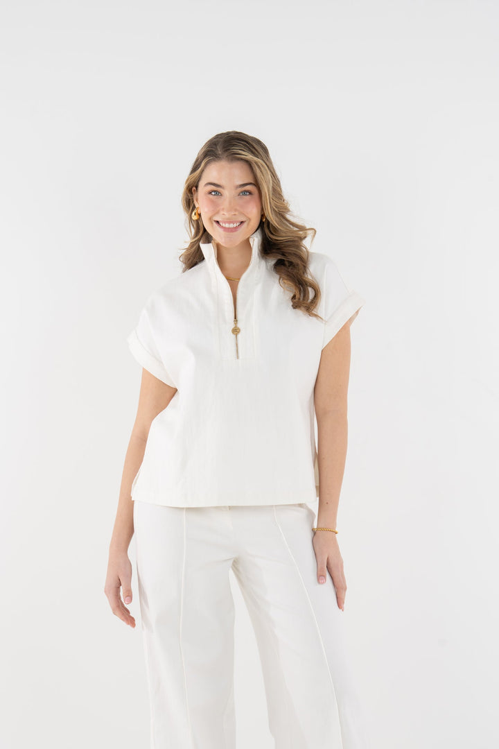 The Poppy Pullover - Gardenia Denim