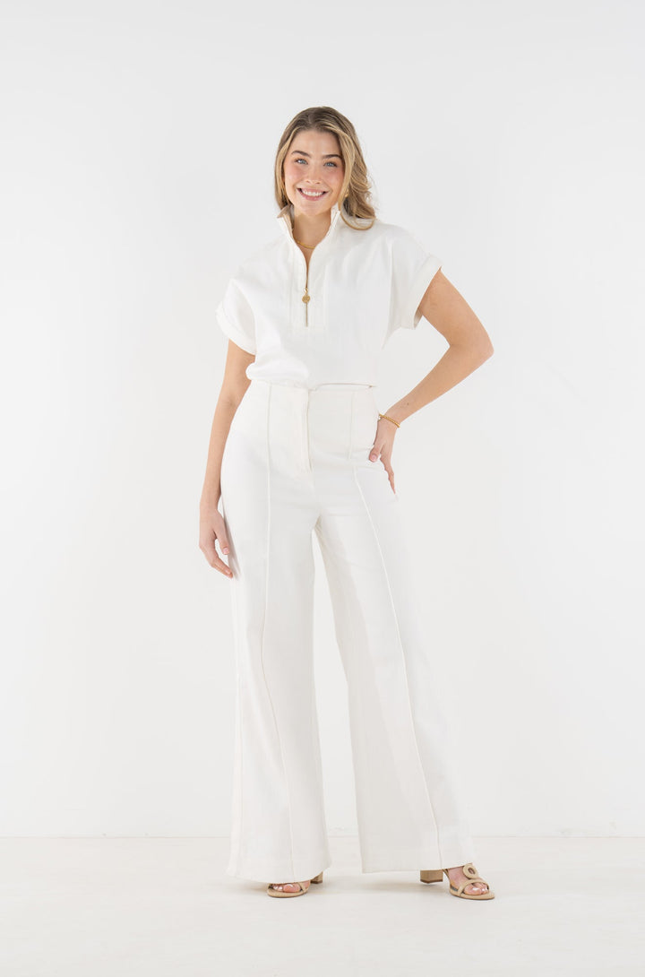 The Poppy Pullover - Gardenia Denim