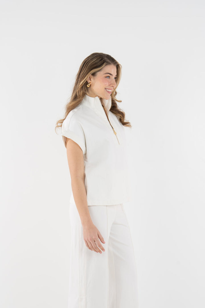 The Poppy Pullover - Gardenia Denim