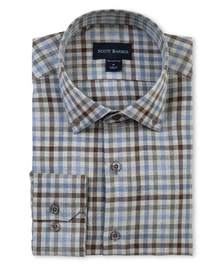 Brushed Cotton Lightweight Gingham Button Down