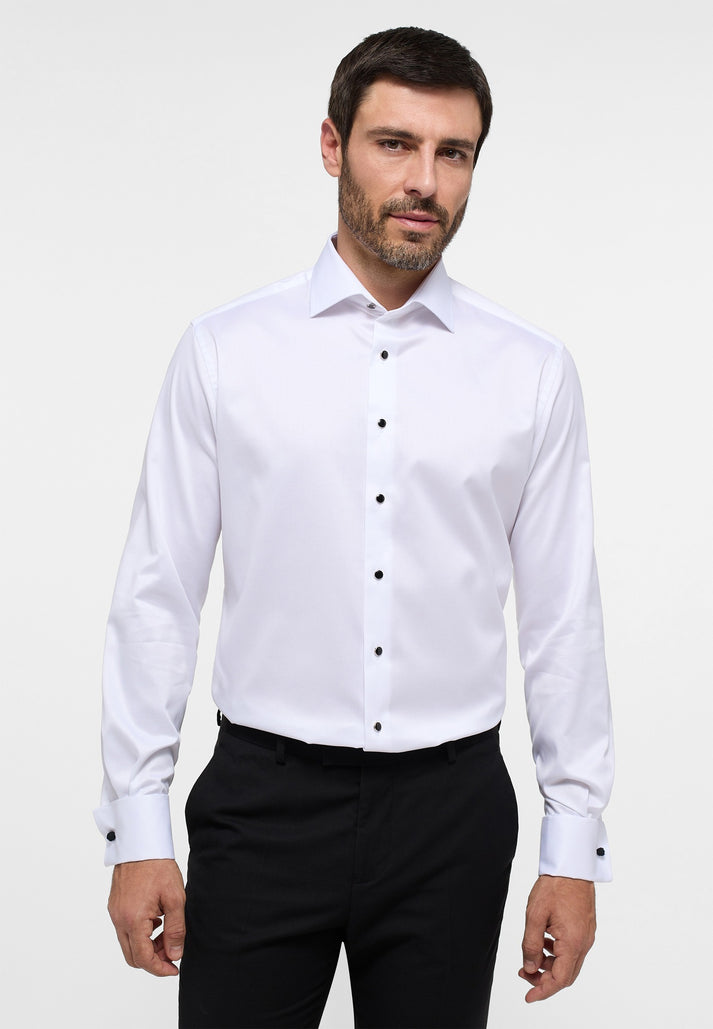Modern Fit Luxury Black Tie Shirt - Kent Collar