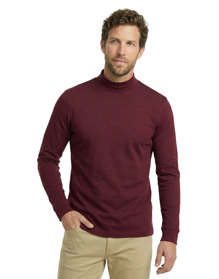Pima Interlock Mock Turtleneck