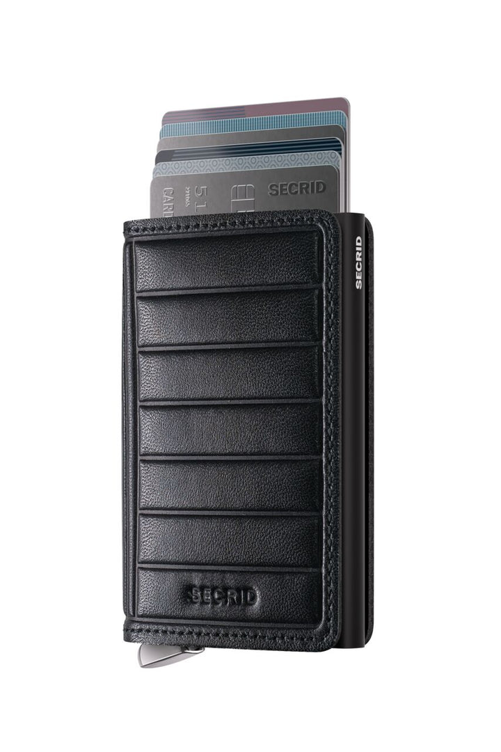 Premium Slimwallet Embossed Lines Black