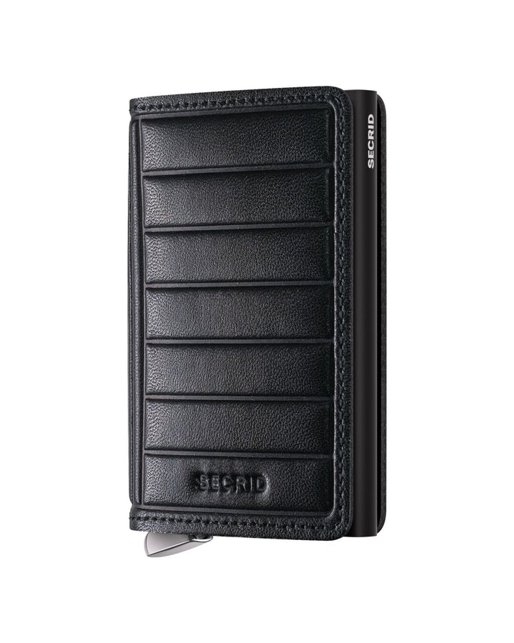 Premium Slimwallet Embossed Lines Black