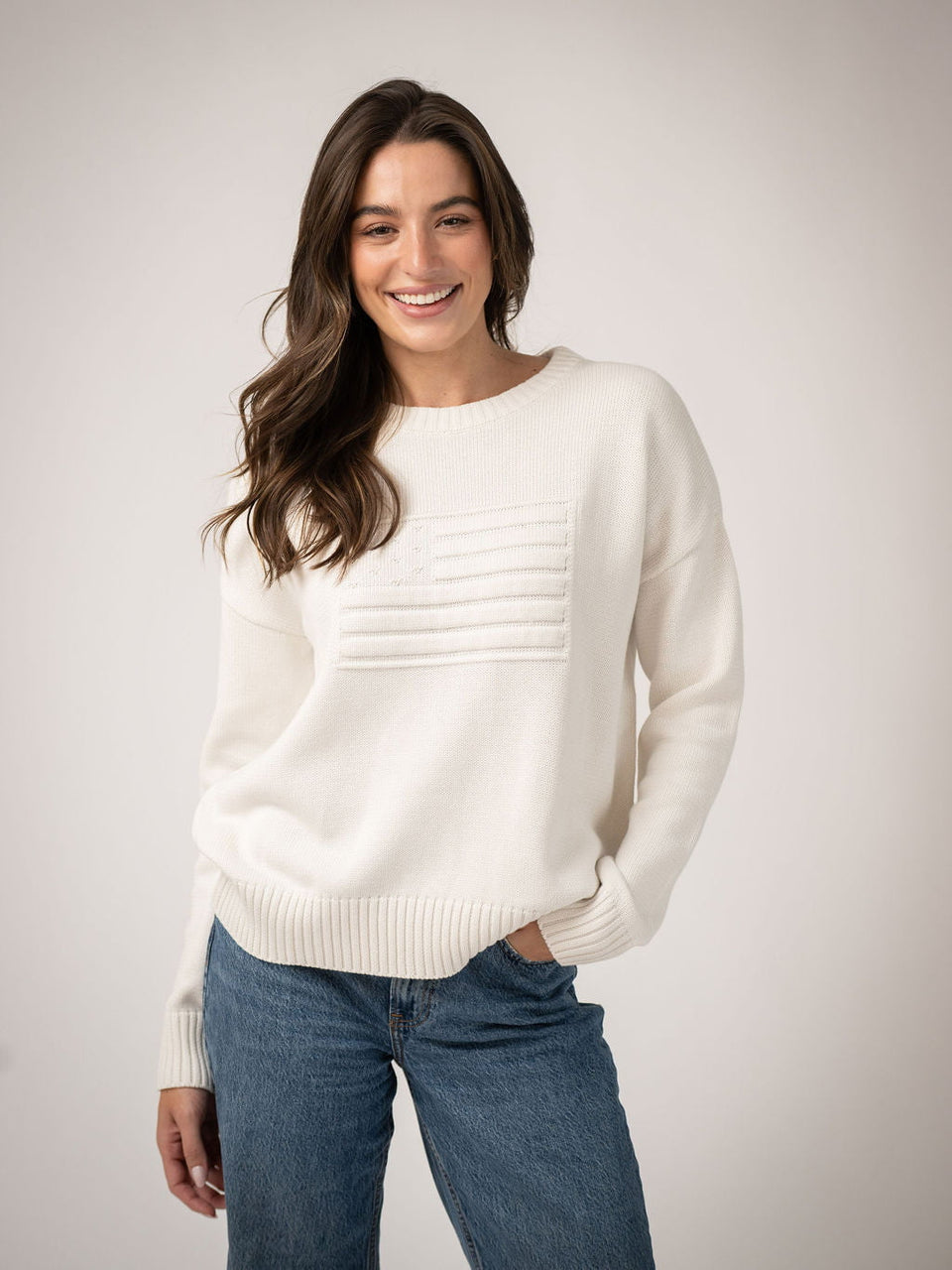 Monochrome American Flag Sweater