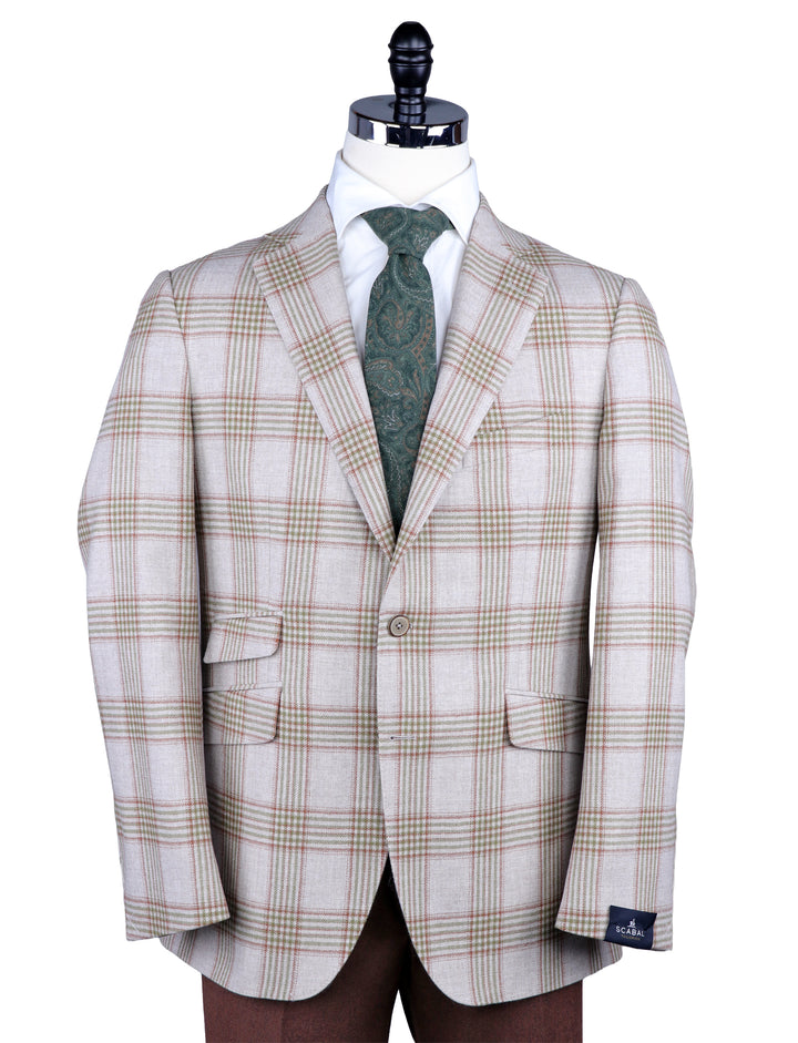 Soho Wool/Cashmere Coat in Beige Plaid