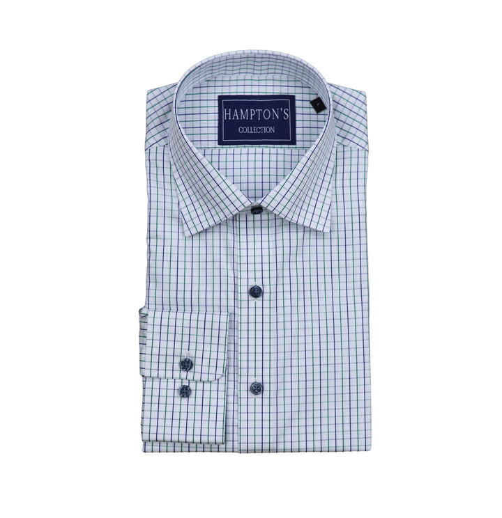 Hampton's Sport Shirt - Navy/Green Check