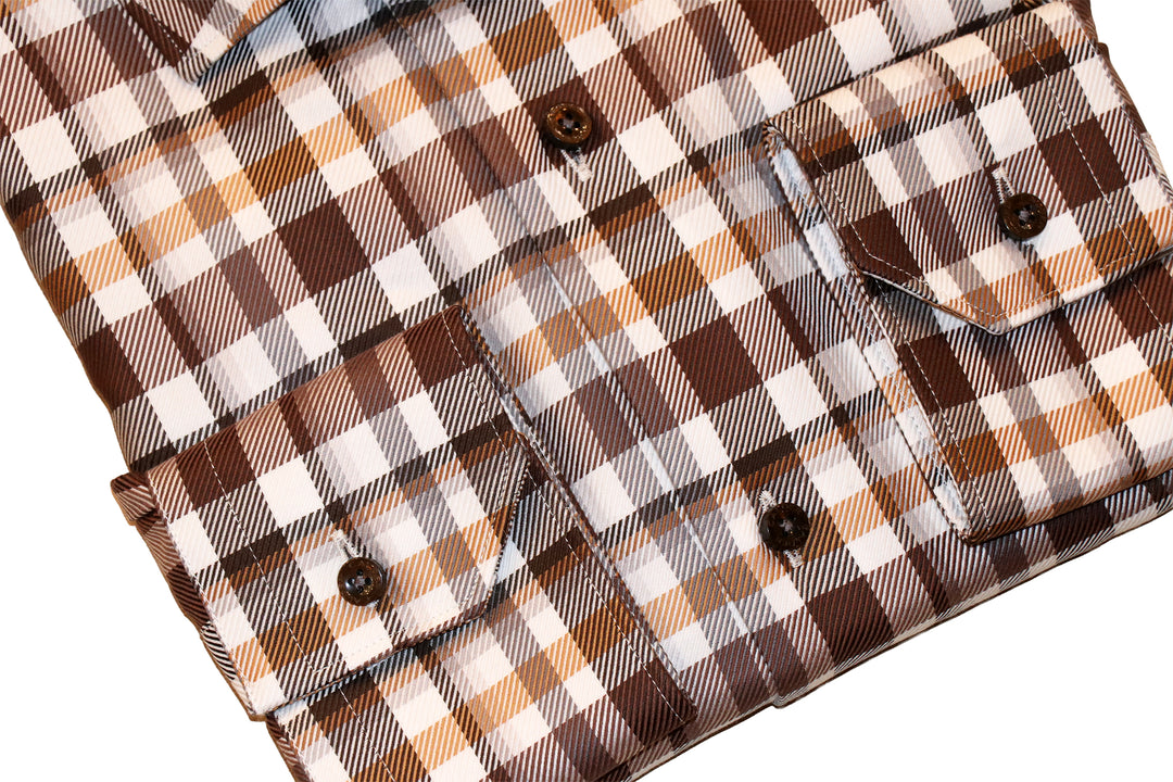 Luxury Twill Exploded Plaid Sport Shirt