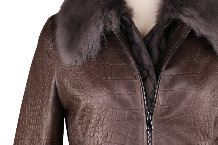 The Courmayeur Stamped Crocodile Leather Jacket