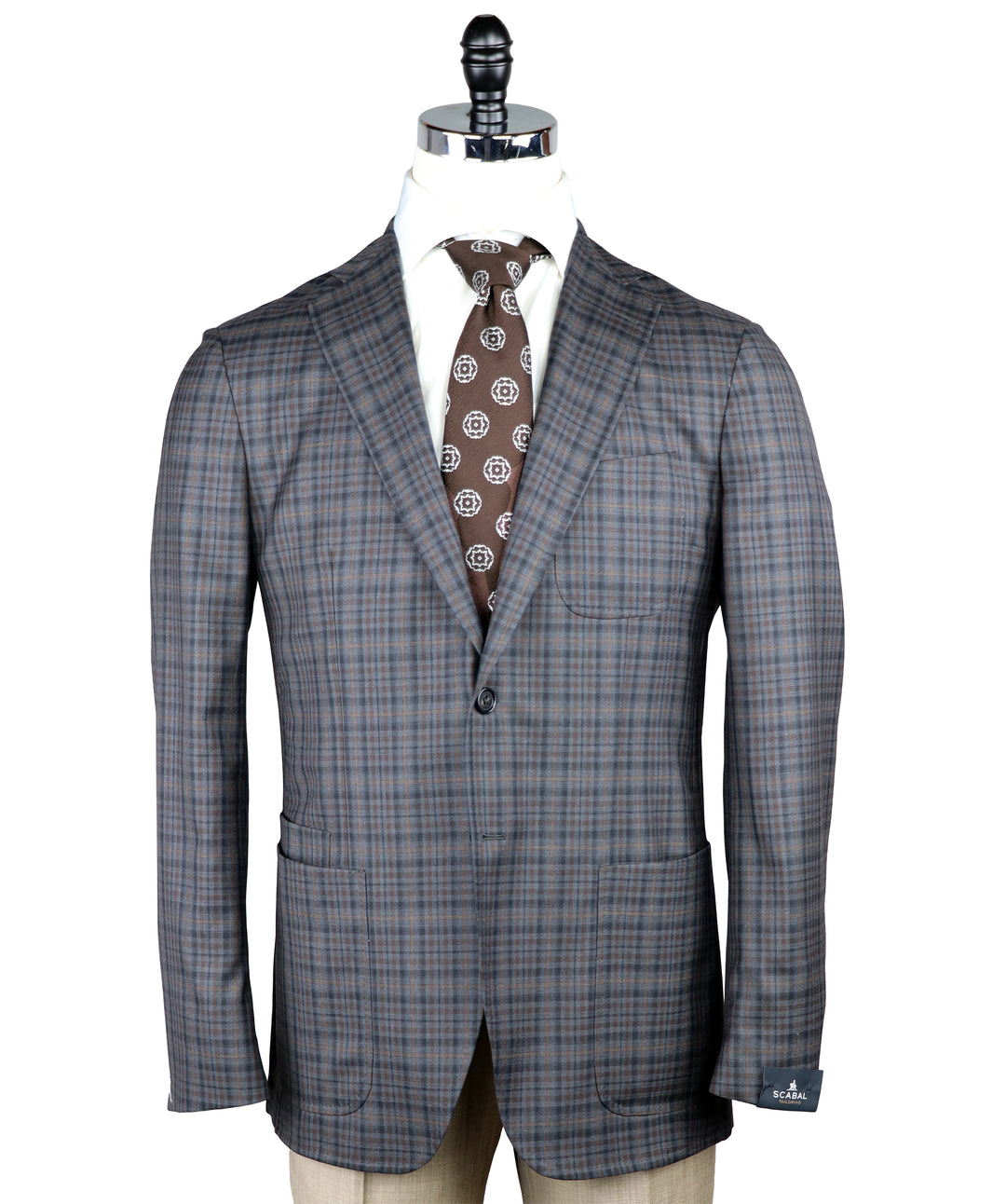 Kenton Soft Coat in Grey/Brown Check