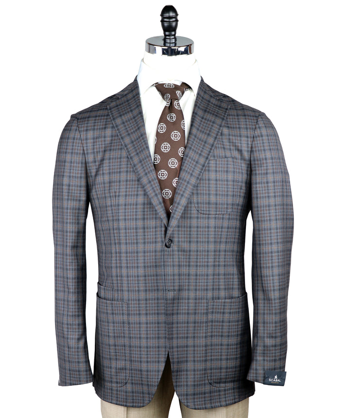 Kenton Soft Coat in Grey/Brown Check