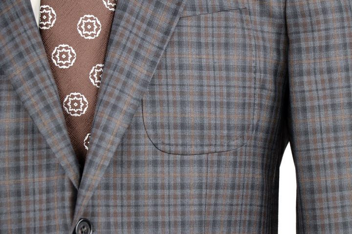 Kenton Soft Coat in Grey/Brown Check