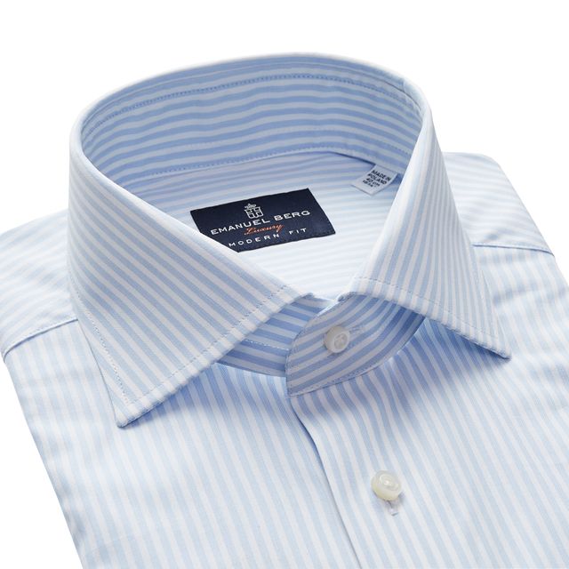 SF19758 Blue Stripe Yoga Cotton Dress Shirt