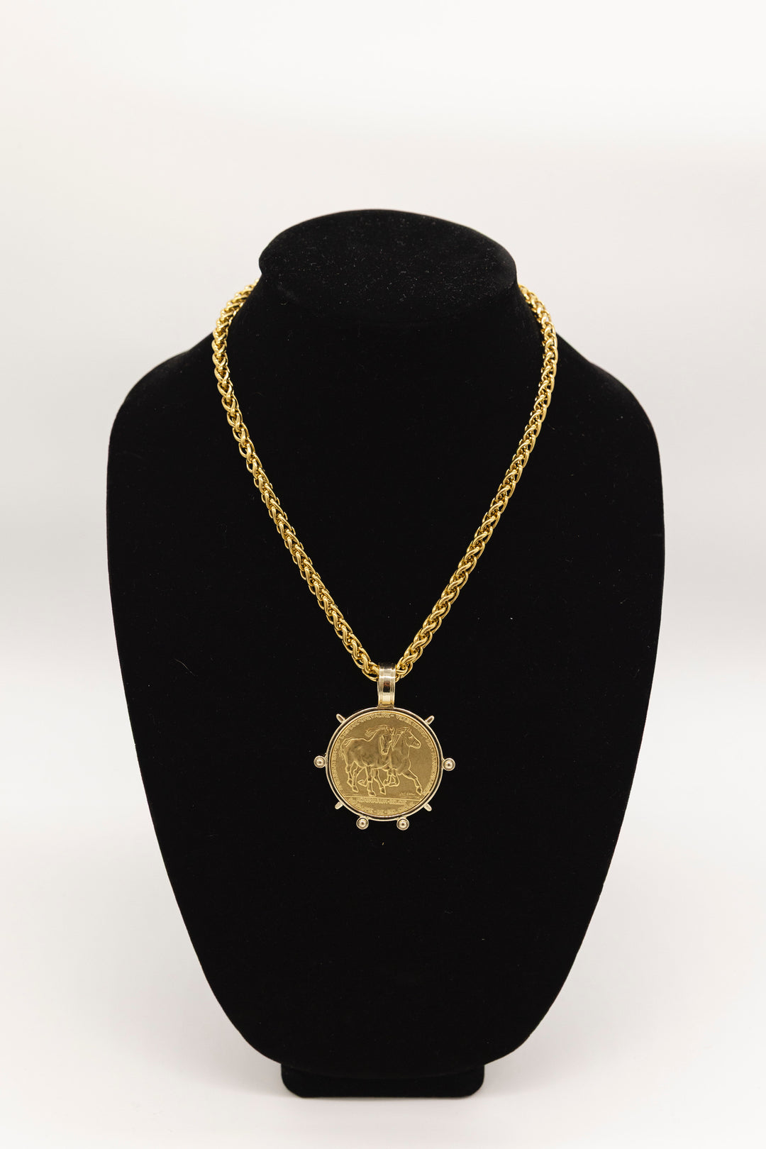 Horse Coin on Gold Necklace