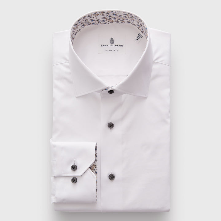 Solid Twill Sport Luxury Shirt with Contrast