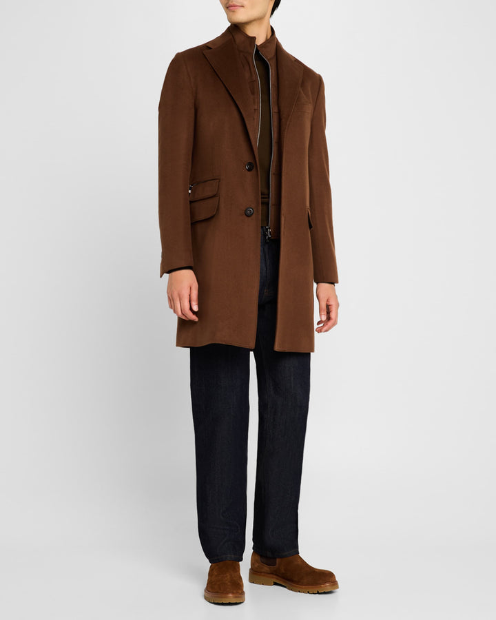 ID Wool Topcoat with Detachable Bib