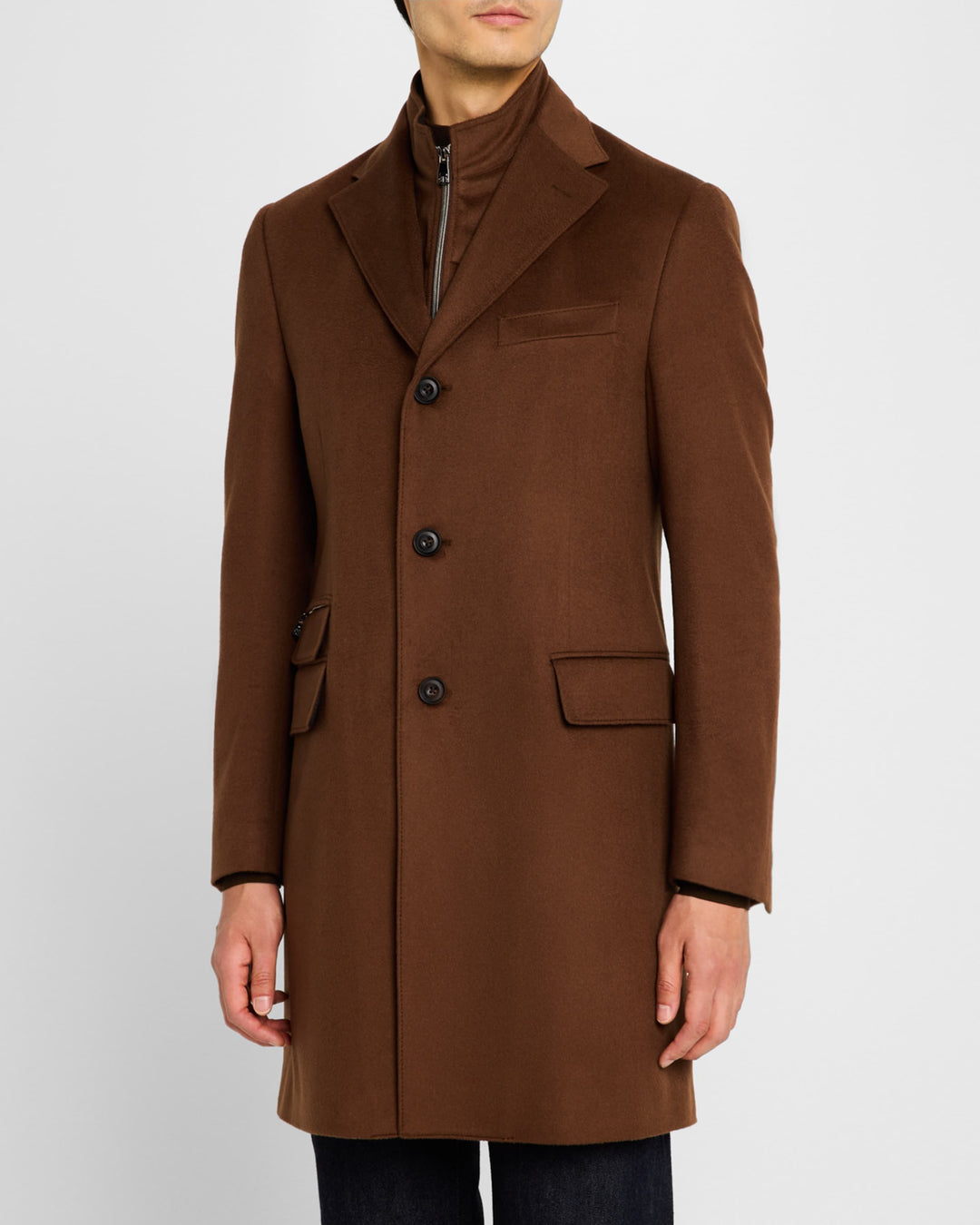 ID Wool Topcoat with Detachable Bib