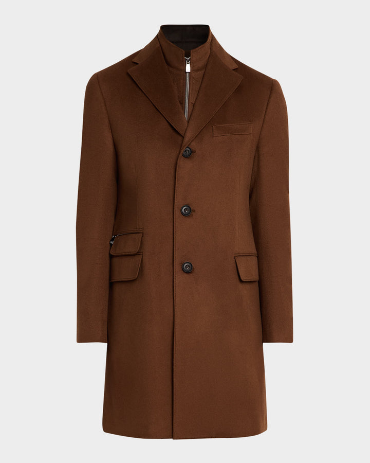 ID Wool Topcoat with Detachable Bib
