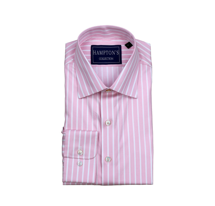 Hampton's Luxury Sport Shirt - Pink Stripe