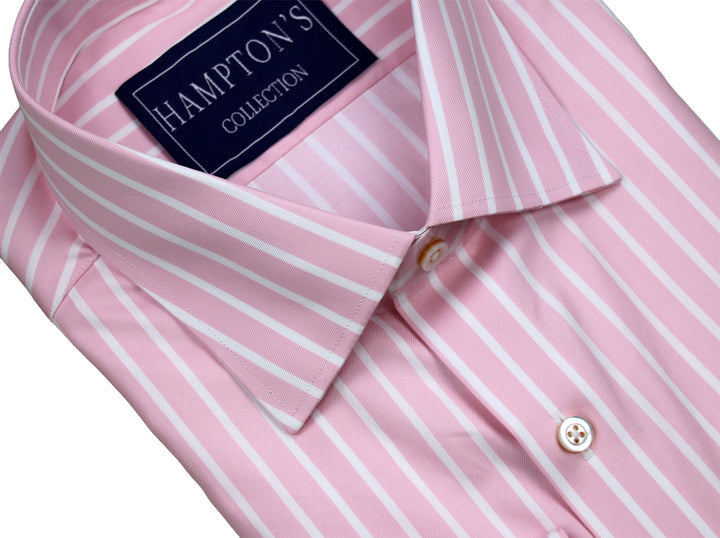 Hampton's Luxury Sport Shirt - Pink Stripe