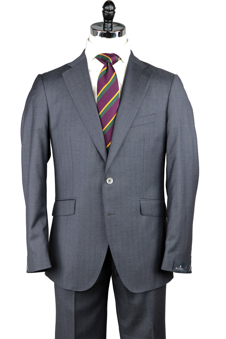 Soho Suit in Grey Pinstripe
