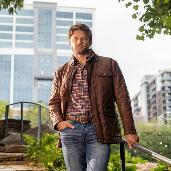 羊革・スエードとワックスを塗った羊革ジャケット Suede and Waxed Sheep Leather Jacket Sedona Waxed Suede Leather Jacket