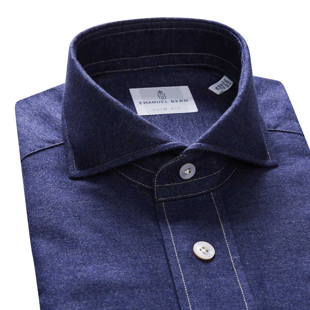 SF18049 Denim-Look Brushed Flannel Shirt