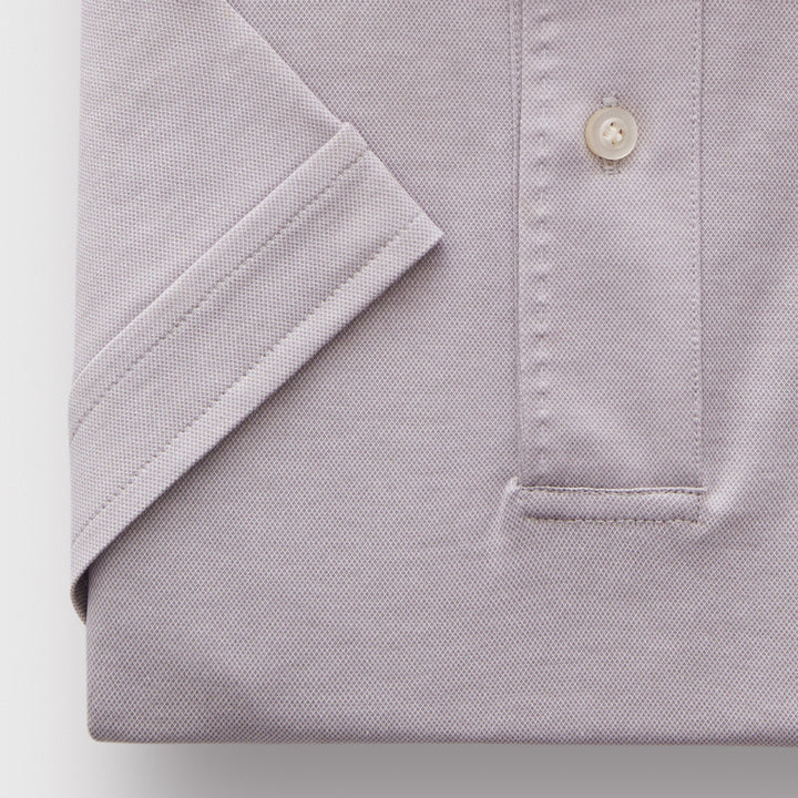 Premium Jersey Knit Short Sleeve Polo in Grey