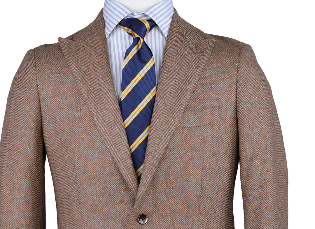 Hampton's Hand Tailored Sportcoat - Tan Herringbone