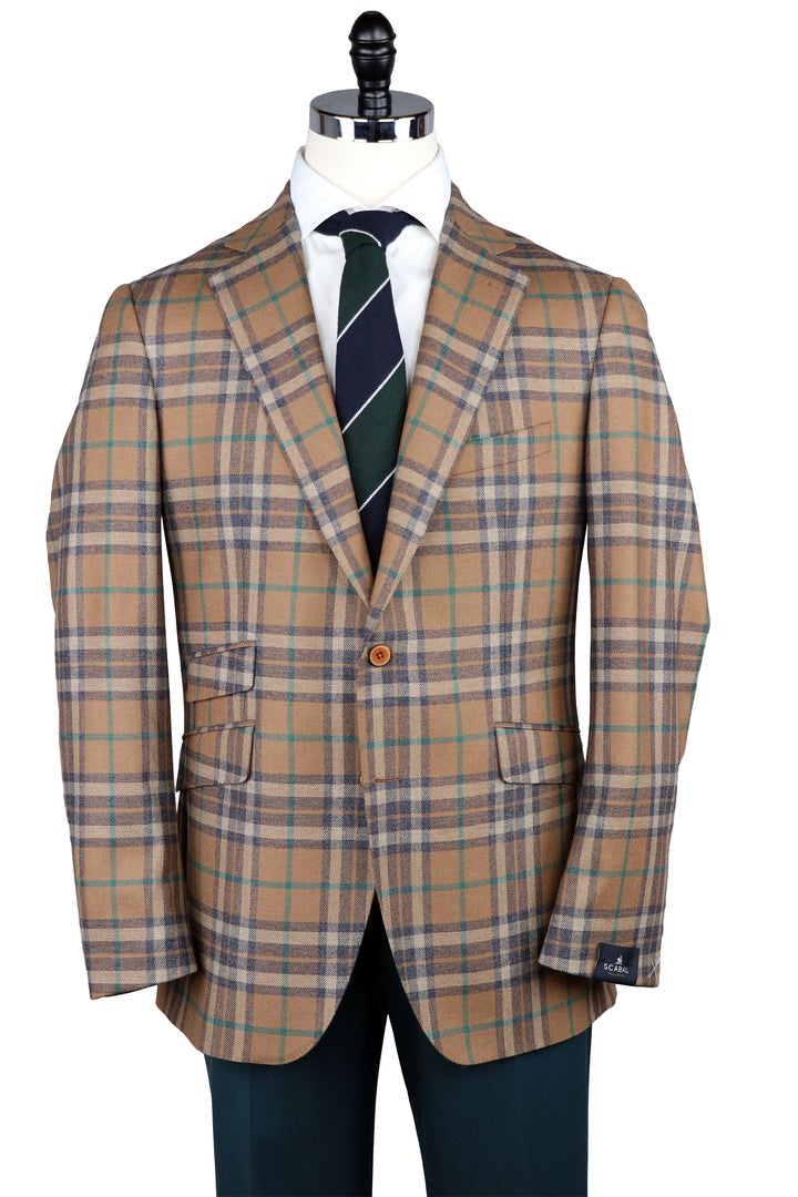 Soho Wool/Cashmere Coat in British Tan Plaid