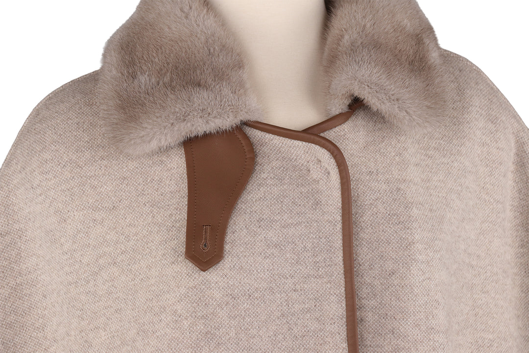The Vail Wool & Mink Cape