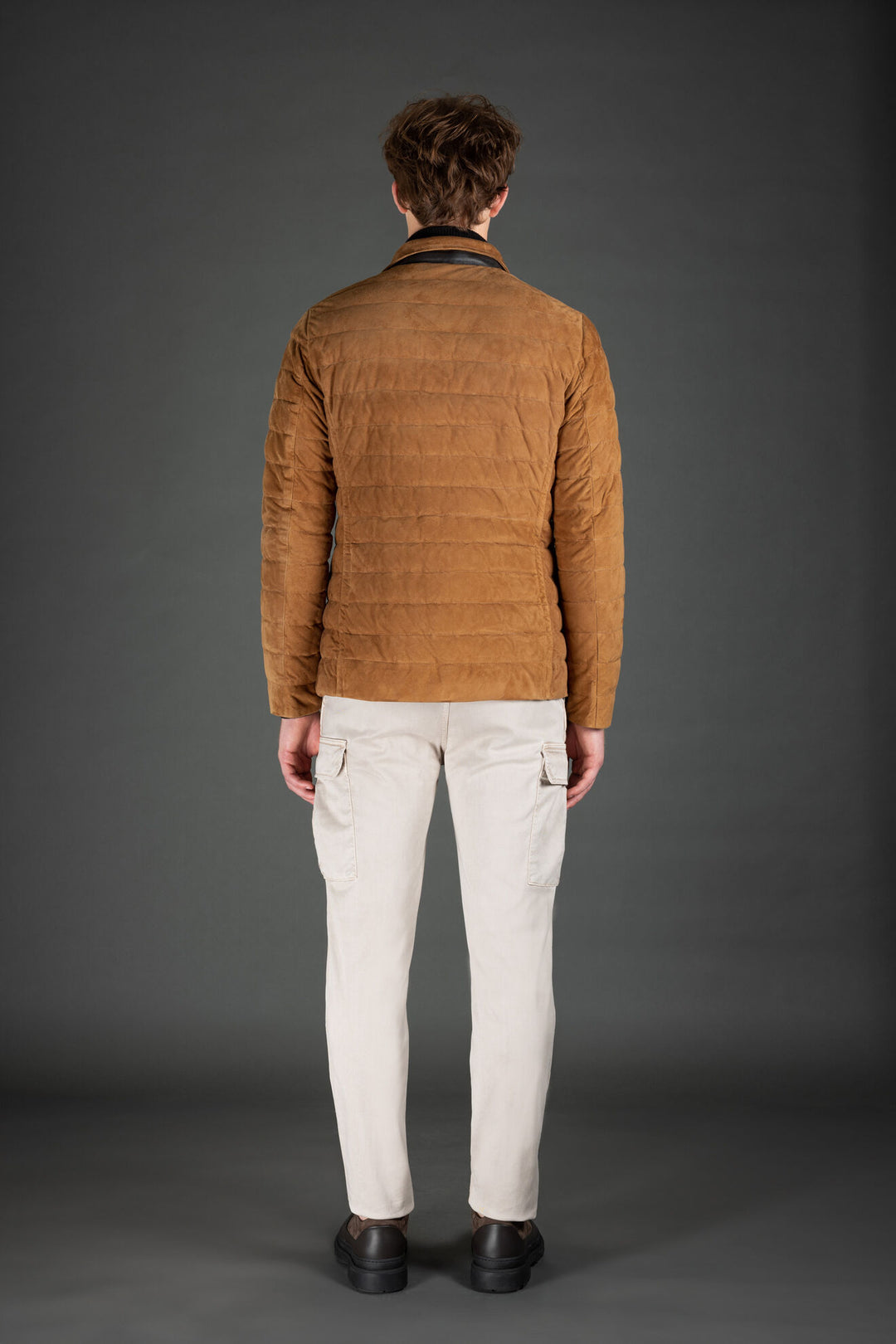 Zavyer Quilted Coat in Alcantara Suede