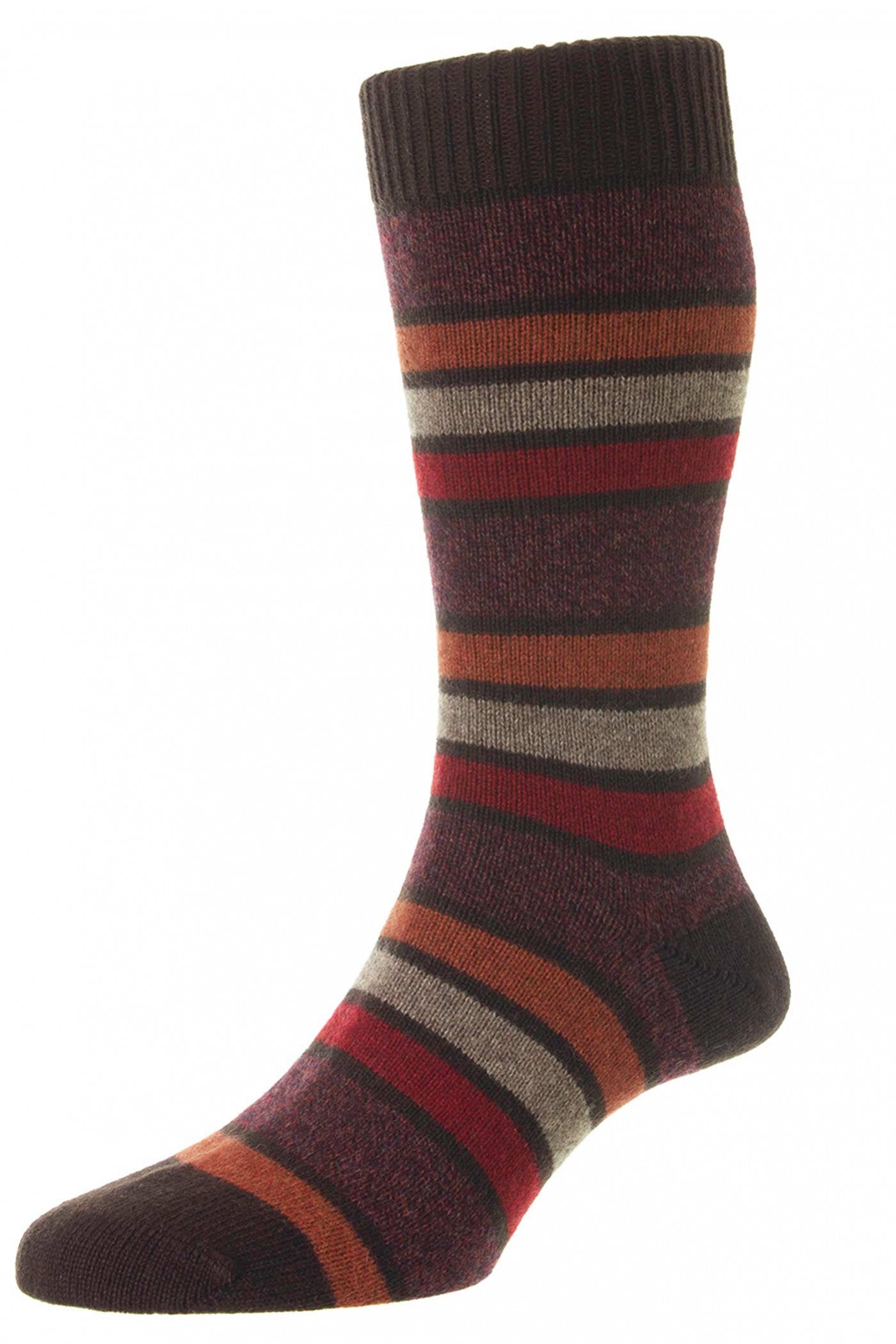 Strathaird Multi Stripe Cashmere Sock