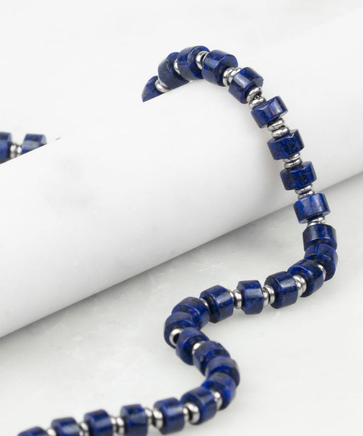 Brontide 4mm Beaded Bracelet in Lapiz Lazuli & Silver