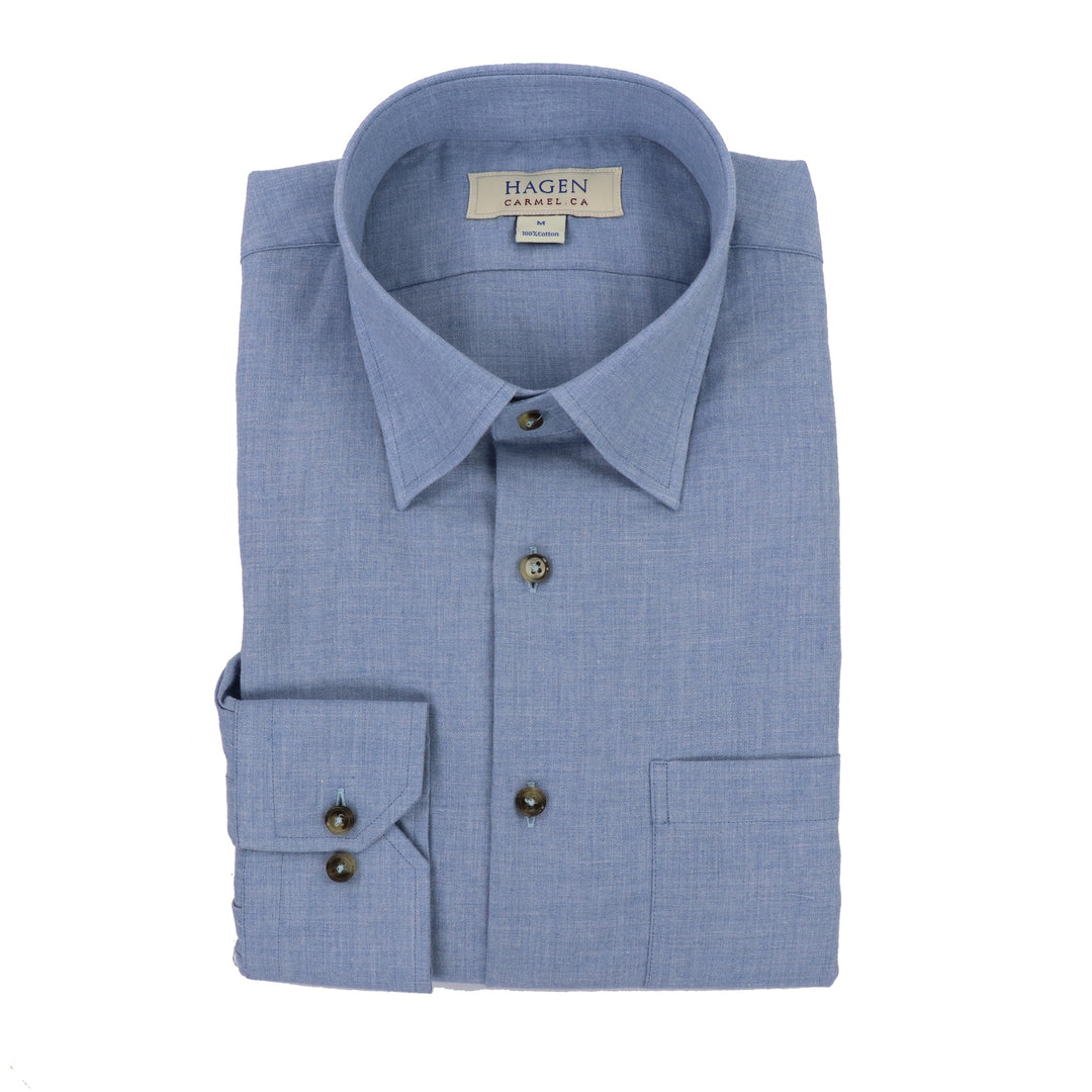 Brushed Twill Sport Shirt in Sky Blue