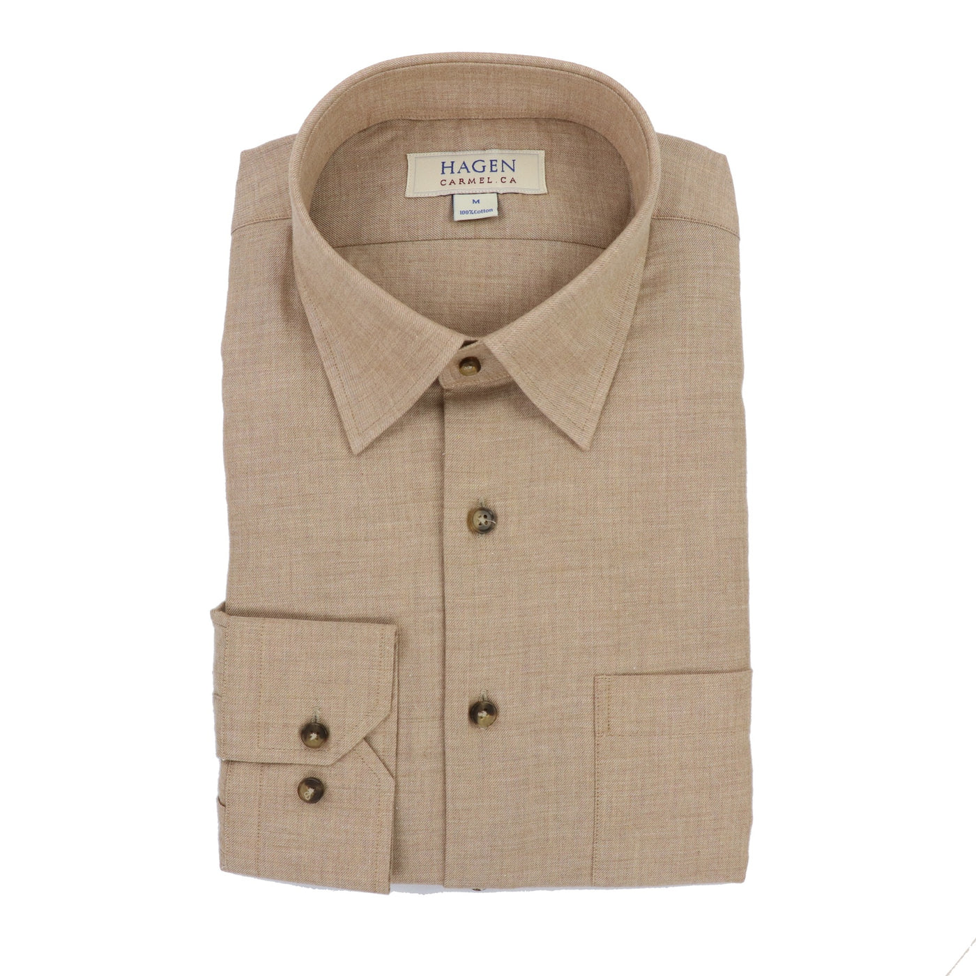 Brushed Twill Sport Shirt in Beige