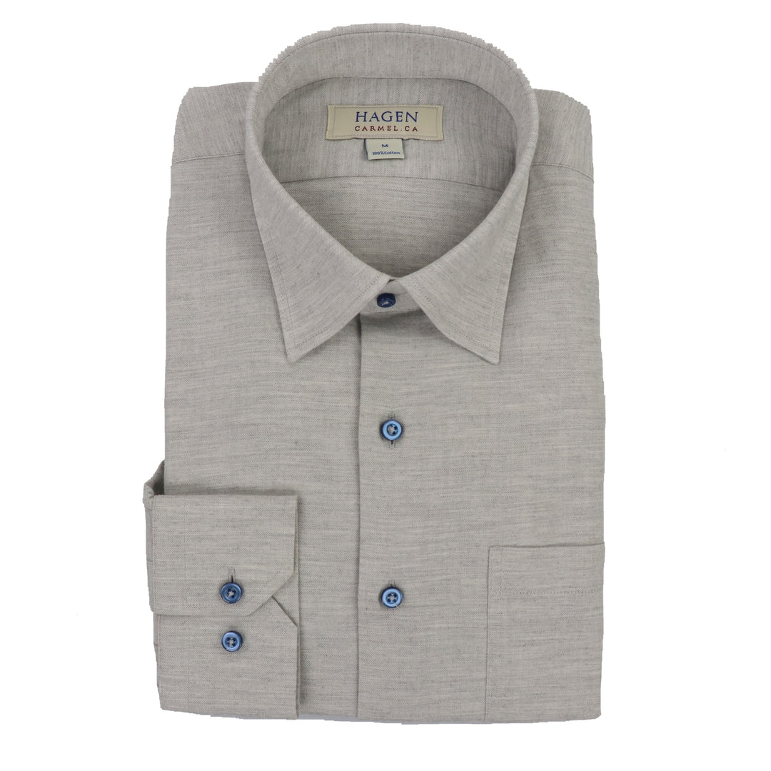 Brushed Twill Sport Shirt in Light Grey