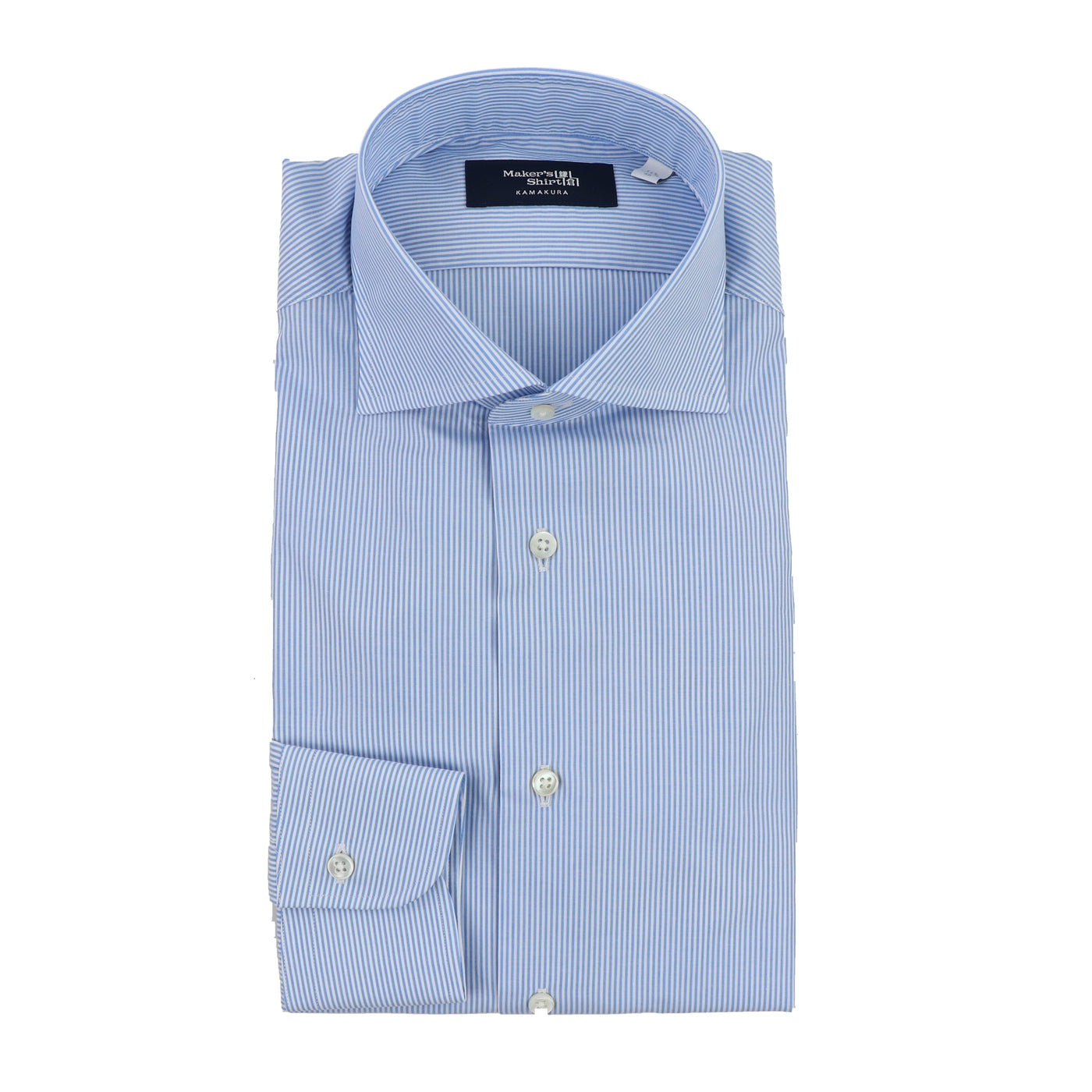 Maker's Premium Dress Shirt in Fine Blue Stripe