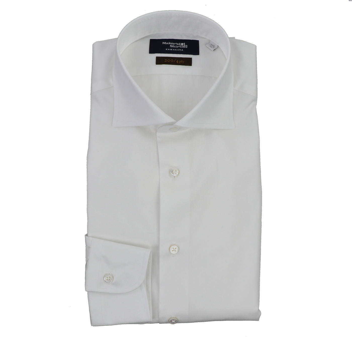 Maker's Luxury Dress Shirt in White 200s Cotton