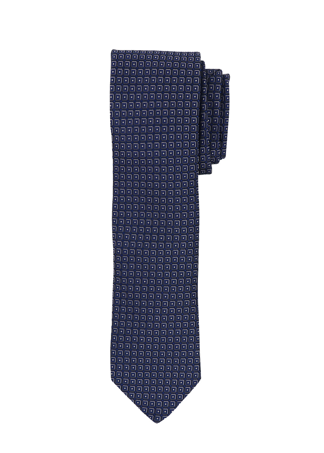 Navy Neat Grid Necktie